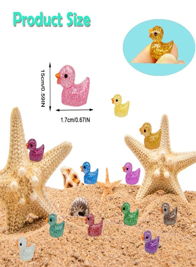 AWEELON 120 Pcs Mini Resin Ducks Glitter Miniature Figures Tiny Ducks for DIY Garden Aquarium Dollhouse Ornament Home Birthday Wedding Christmas Party School Project Accessories - Image 2